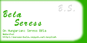 bela seress business card